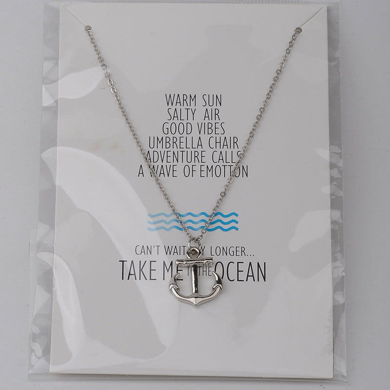 Anchor-Shaped Cross Alloy  Necklace