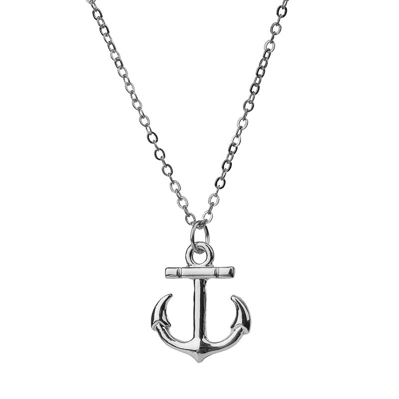 Anchor-Shaped Cross Alloy  Necklace