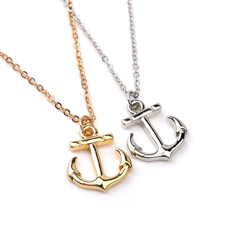 Anchor-Shaped Cross Alloy  Necklace