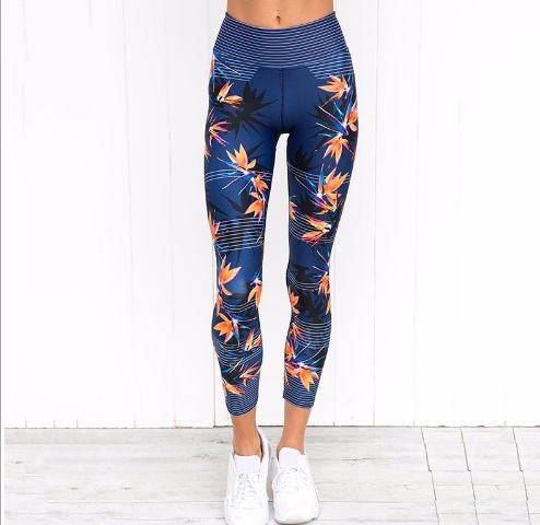 High Waist floral and stripes leggings
