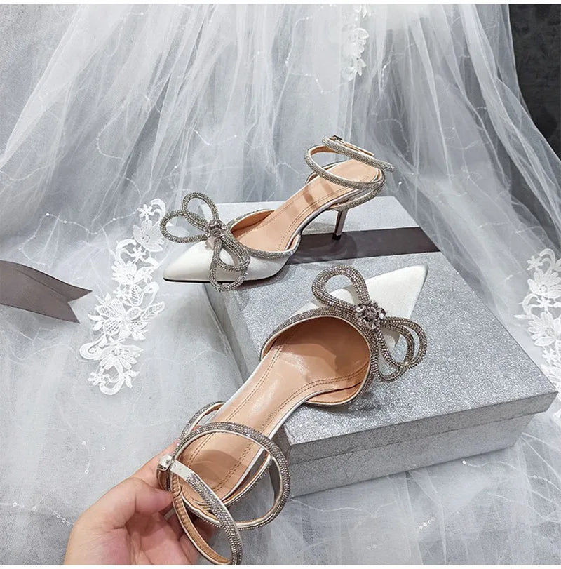 Luxoire Elegant Knot Glitter Butterfly Heel