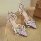 Luxoire Elegant Knot Glitter Butterfly Heel
