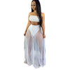 Three Piece Breast Wrapped Mesh Skirt