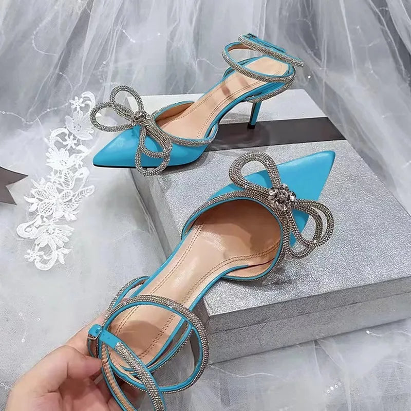 Luxoire Elegant Knot Glitter Butterfly Heel