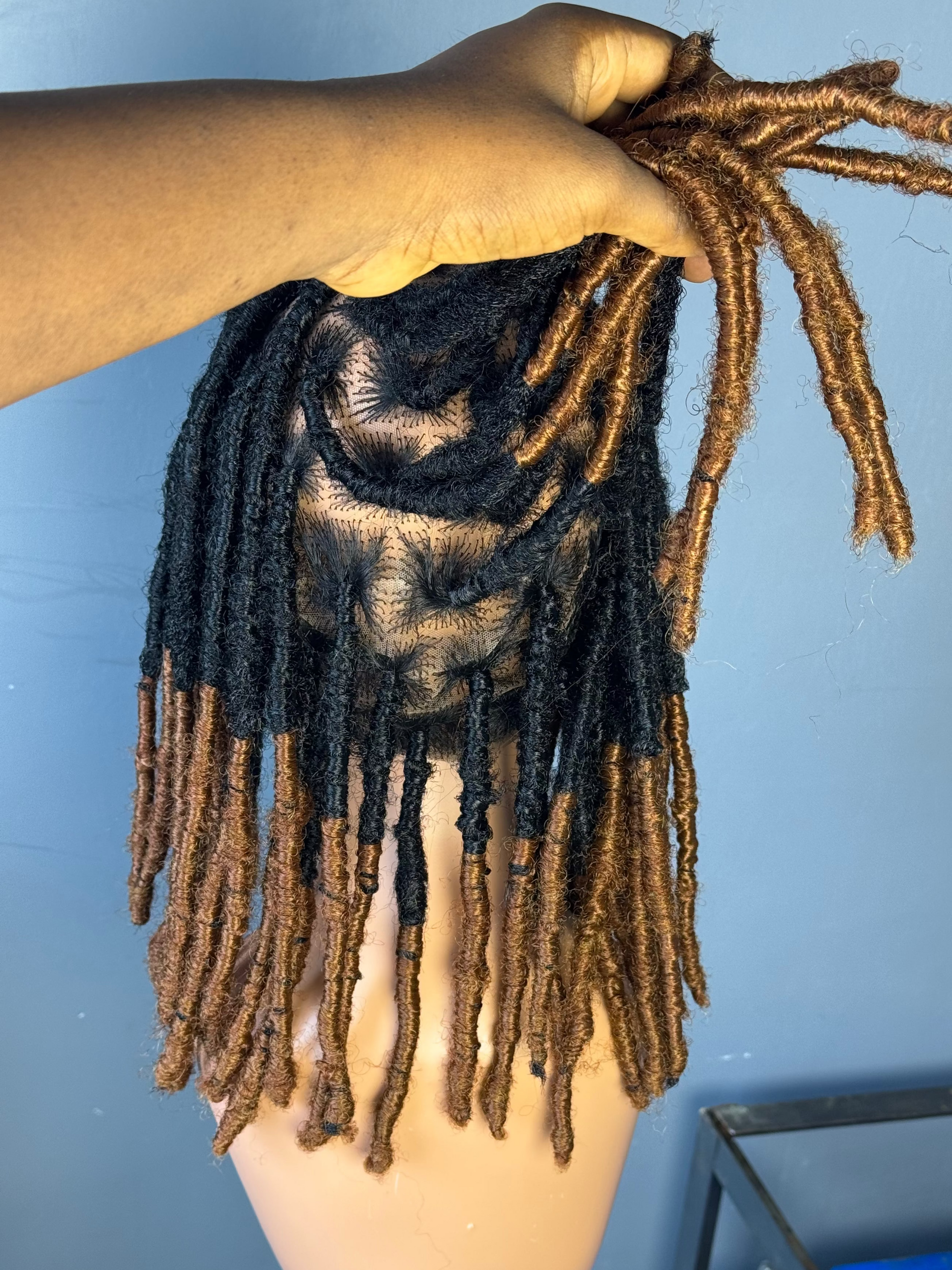Nadia Short Locs Wig – 360 Full Lace | 12 Inch