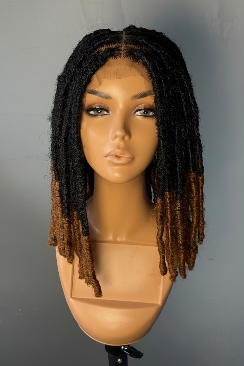 Nadia Short Locs Wig – 360 Full Lace | 12 Inch
