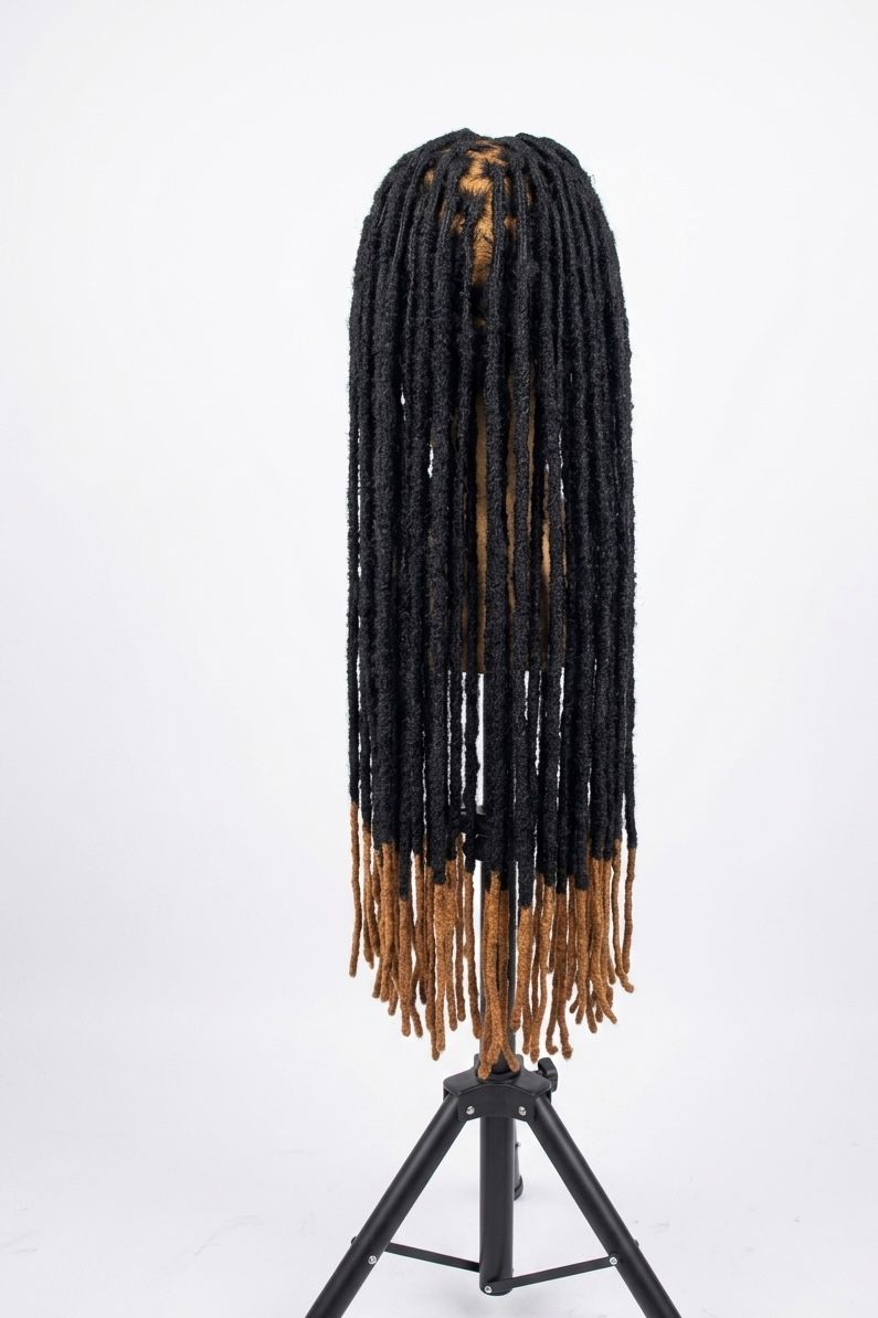 Nadia Locs Wig- Soft Faux Locs with Ombre Tips |28 Inches| 360 Lace| Handcrafted