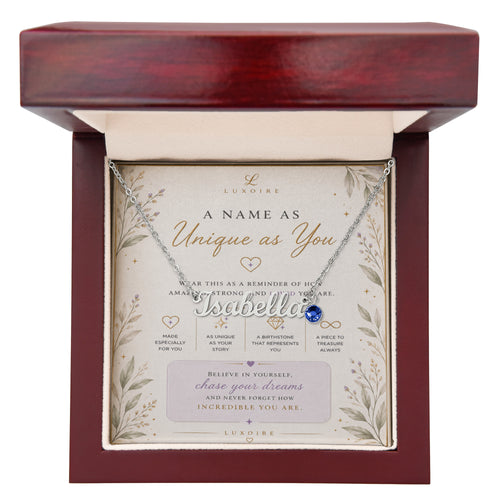 Luxoire Signature Name Necklace with Birthstone