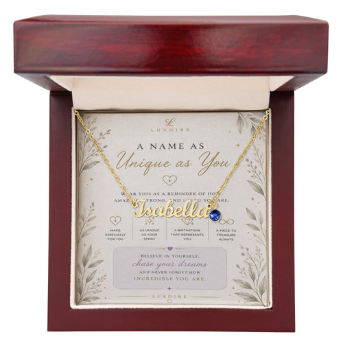Luxoire Signature Name Necklace with Birthstone