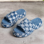 Heel Denim Slippers