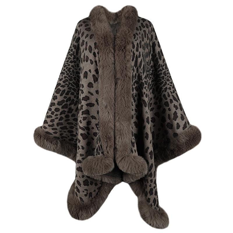 Lux Animal Print Fur Shawl