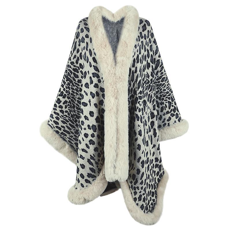Lux Animal Print Fur Shawl