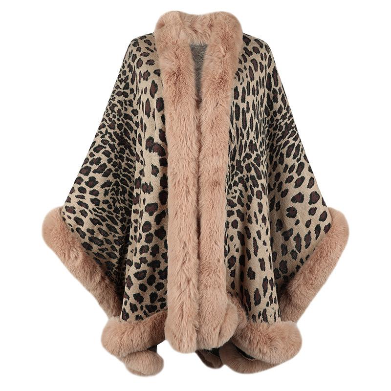 Lux Animal Print Fur Shawl