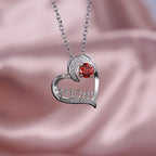 Mom Heart Zircon Necklace