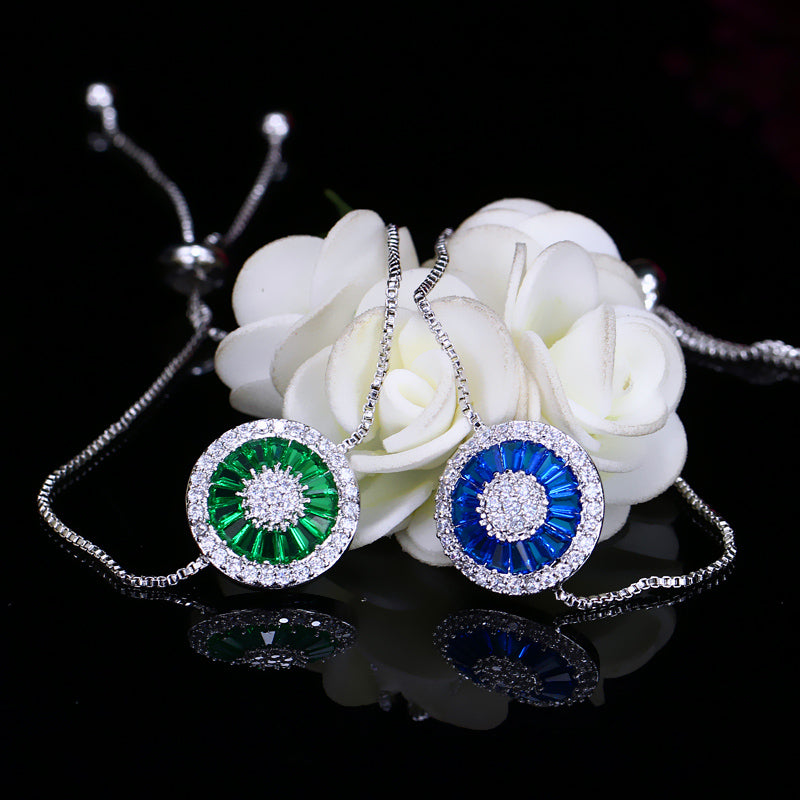 Round ladder zircon bracelet