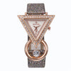 Triangle Rhinestone Matte Strap Wrist Watch