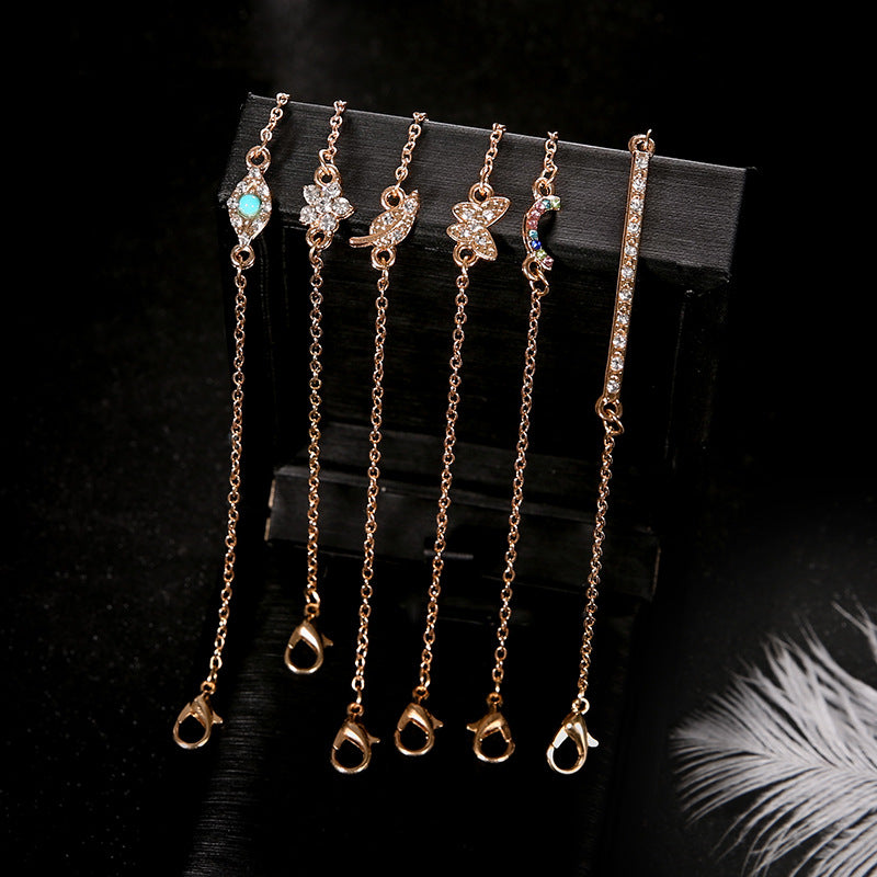 butterfly diamond blue eye pine stone bracelet