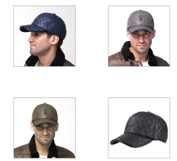 Shiny leather baseball cap