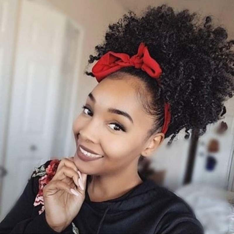 kinky hair bun