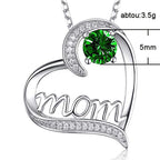 Mom Heart Zircon Necklace