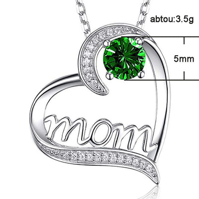 Mom Heart Zircon Necklace