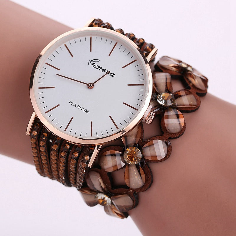 Geneva Flower Wrist Watch