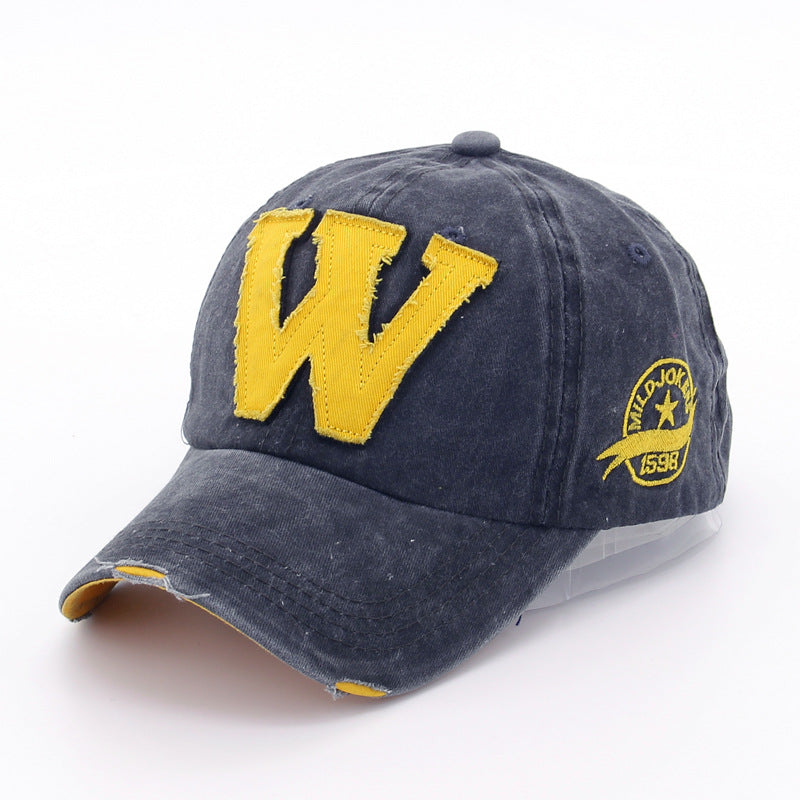 Denim peak washed cap