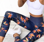 High Waist floral and stripes leggings