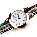 Woven Floral Bracelet Wrist Watch