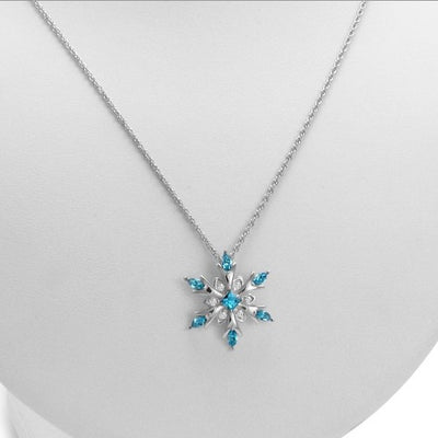 Zircon Christmas Snowflake Necklace