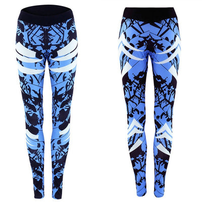 Dark Blue Printed Leggings