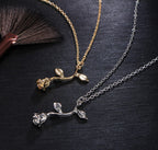 Love rose pendant necklace