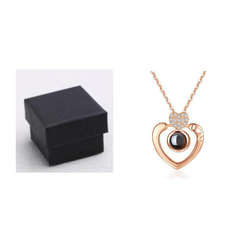 925 Sterling 100 languages I love you heart-shaped Necklace