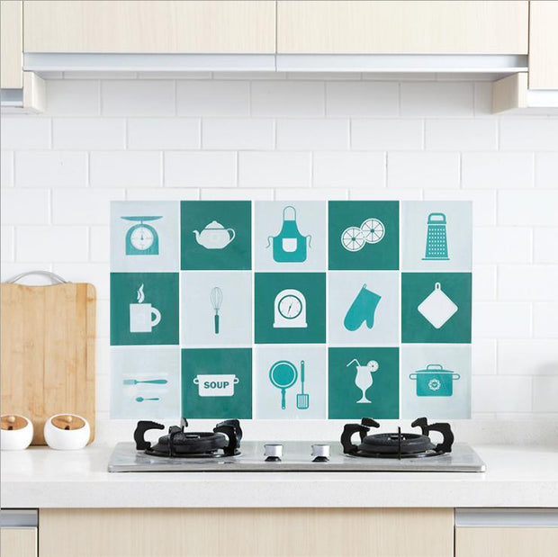 Self-adhesive high temperature anti-oil wall sticker