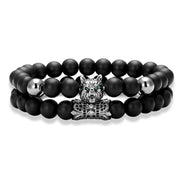 zircon wolf head bracelet