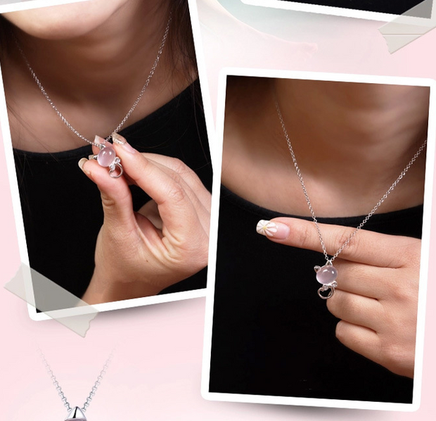Silver Plated Cat Necklace