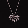 Hollow Horse with Diamonds Necklace