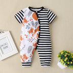 Striped Short Sleeve Baby Romper