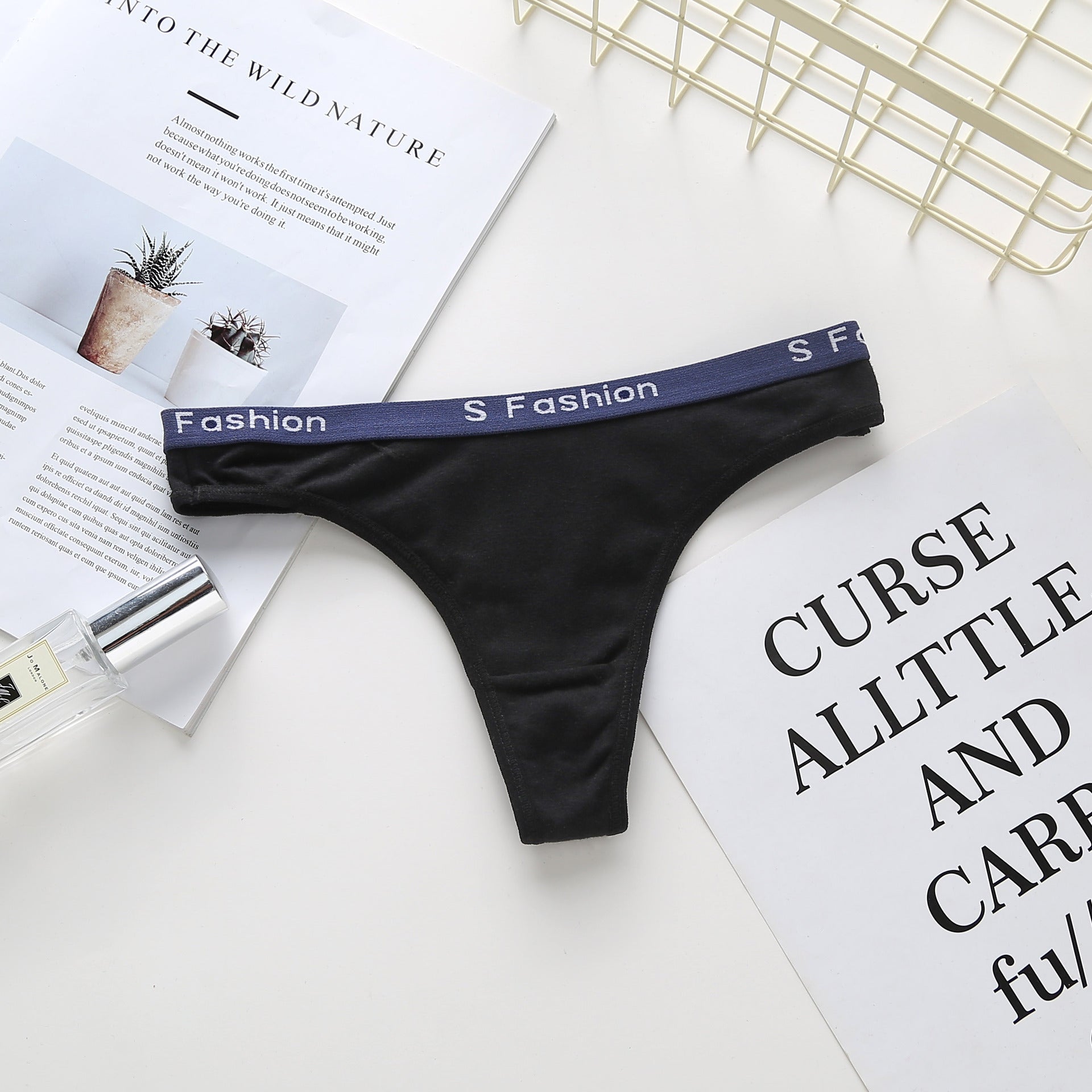 cotton plain thong panties