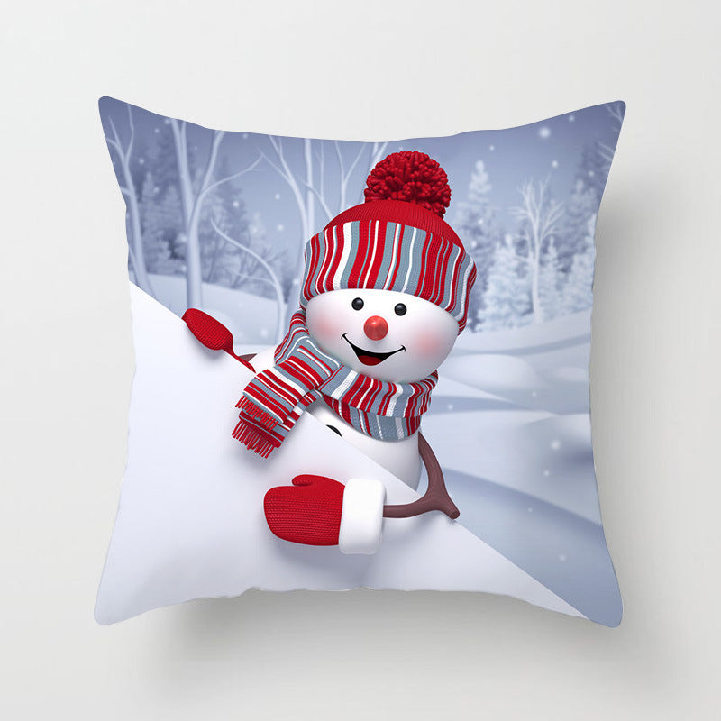 Snowman Series Peach Soul Pillow Cover
