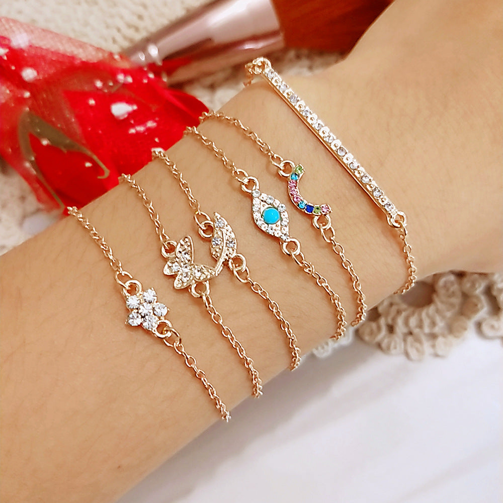 butterfly diamond blue eye pine stone bracelet