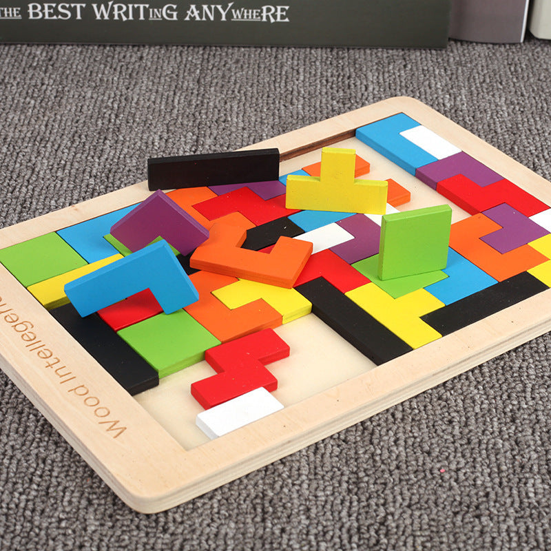 Wooden Tetris Puzzle Toy