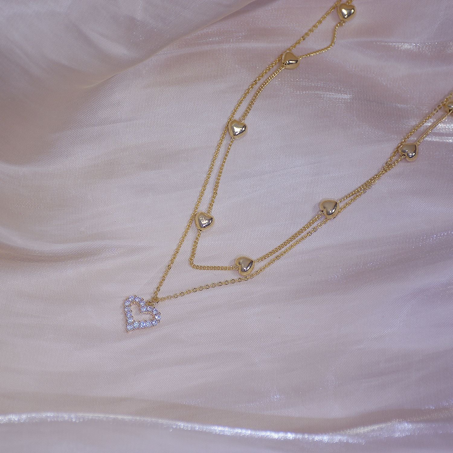 Double Flash Zircon Necklace