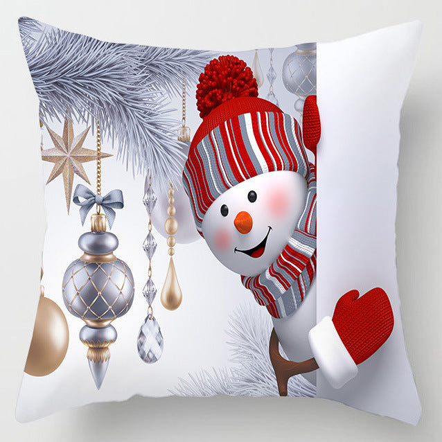 Snowman Series Peach Soul Pillow Cover