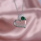 Mom Heart Zircon Necklace