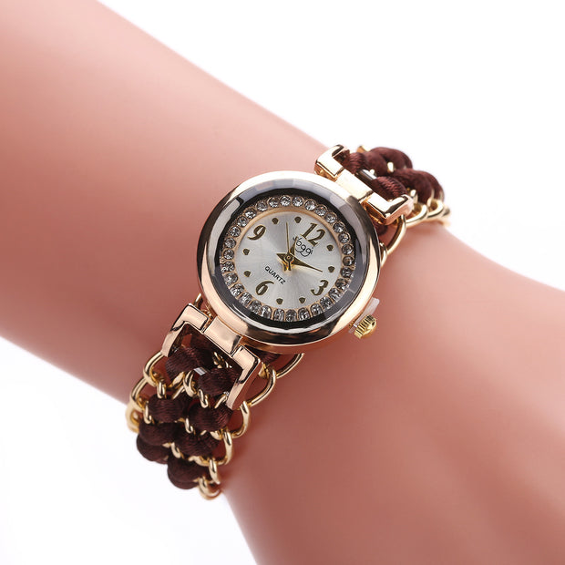 Adjustable Rope Chain Wrist Watch