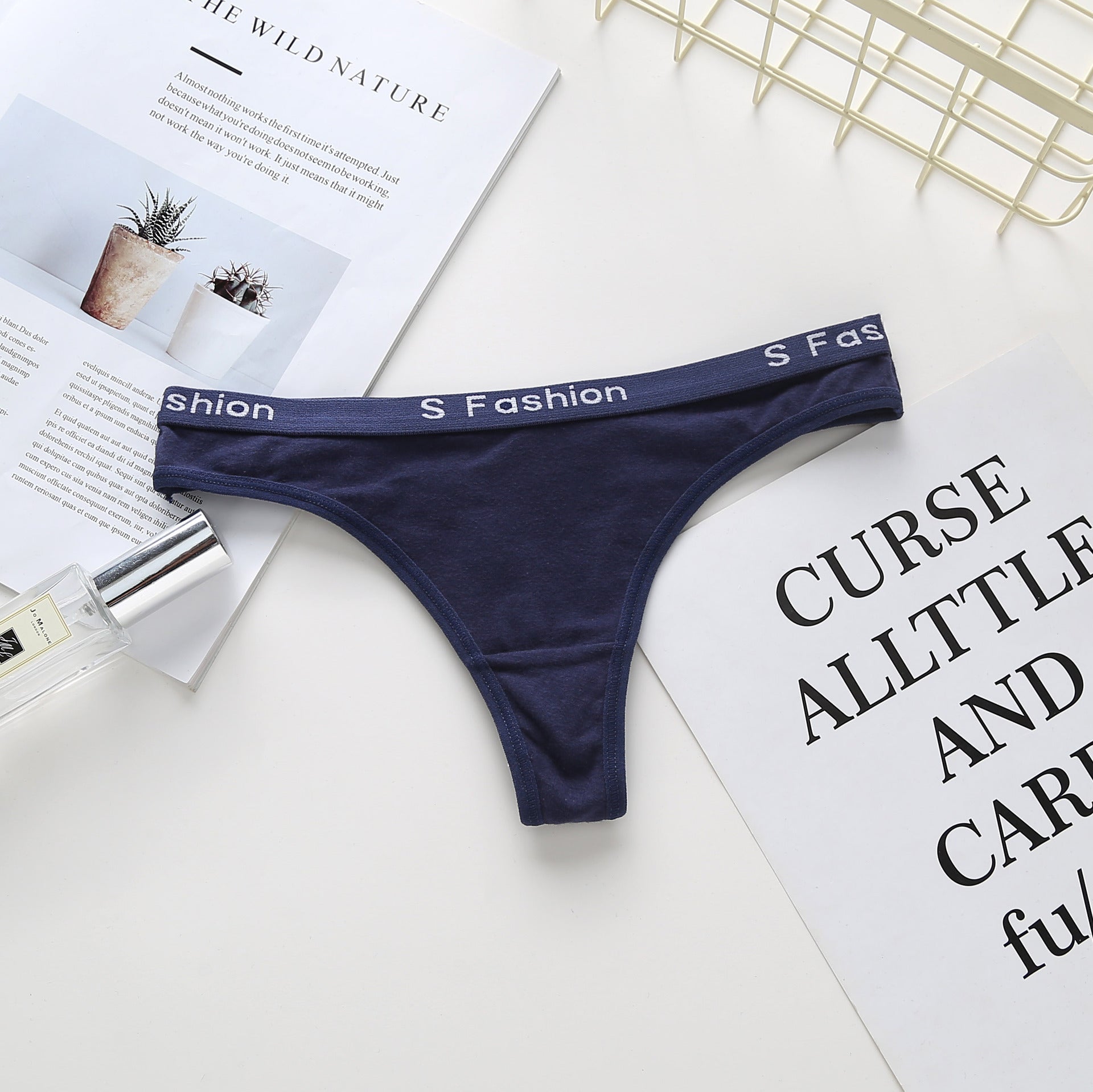cotton plain thong panties