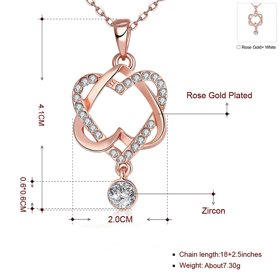 Elegant Heart Rose Gold Pendant