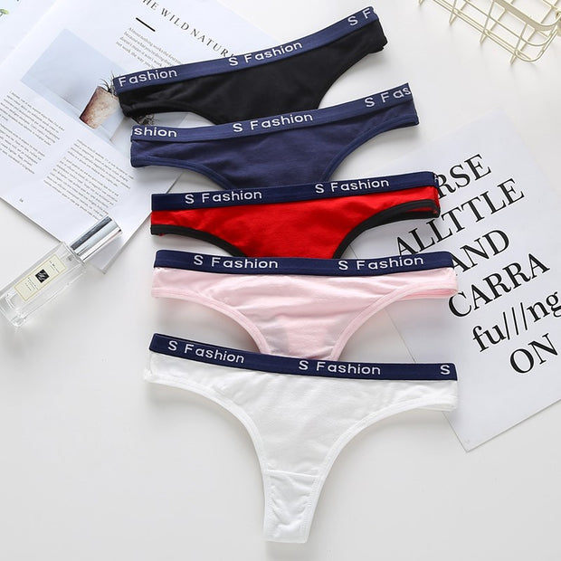 cotton plain thong panties
