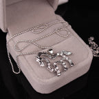Hollow Horse with Diamonds Necklace
